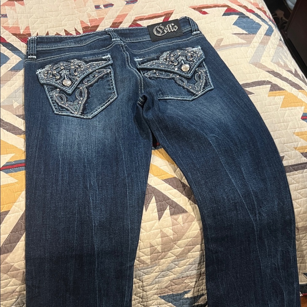 Cello Jeans Women's Dark Blue Boot Cut Jeans with rhinestones